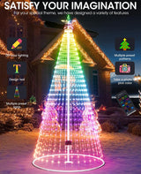 Esfos Led Outdoor Christmas Tree, 16 ft Prelit Christmas Tree, Smart Outside Christmas Tree Light Show App Control with 1008 LED Lights Color Changing Sync APP & Remote Control Christmas Tree Lighting Esfos