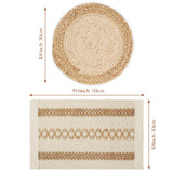 YANGQIHOME Boho Placemats Set of 6, Farmhouse Rustic Woven Placemats for Dining Table Decor, Handmade Braided Place Mats in Natural Cotton Jute and Water Straw for Kitchen Table YANGQIHOME