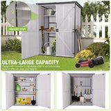 Shed Outdoor Storage Cabinet with Metal Frame Large Wooden Garden Shed Tool House with Floor,Door & Lock for Backyard Use GUTINNEEN