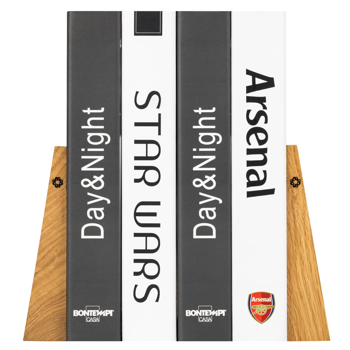 TILISMA Book Ends for Shelves - Handmade Wooden Bookends with Metal Base, Oak Tree - Sturdy Book Holders for Heavy Books - Fancy Modern Decorative Book Accessories to Hold Books on Bookshelf TILISMA