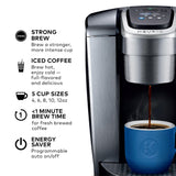 Keurig K-Elite Single Serve K-Cup Pod Coffee Maker, with Strength and Temperature Control, Iced Coffee Capability, 8 to 12oz Brew Size, Programmable, Brushed Silver Keurig