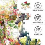 Jigsaw Puzzles for Adults 1000 Pieces, Home Decor Birthday Party Gift Toy for Men Women Elders Seniors, 1:1 Poster, Interlock Perfectly Letter on Back No Dust (Flower's Unicorn) Chalzidar