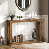YATINEY Farmhouse Console Table, 47.2 Inches Wooden Sofa Table, Behind Couch Table with Storage, Industrial Hallway Accent Table for Living Room, Entryway, Hallway, Rustic Brown CT24BR YATINEY