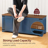 MAHANCRIS Storage Chest, 47.2" Storage Trunk with 2 Safety Hinges, Wooden Toy Chest, Entryway Shoe Bench, Large Toy Box for Kids Room, Bedroom, Living Room, Blue SCLZ4901 MAHANCRIS