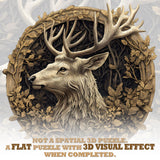 KAAYEE Wooden Puzzles for Adults, 3D Vision Effect 3D Deer Wooden Jigsaw Puzzles Unique Shape Advanced Wood Puzzle Adult, 3D Effect Flat Puzzle Birthday Gifts Family Game (8.5 * 8.3in 100pcs) KAAYEE