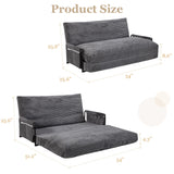 YOSHOOT Lazy Floor Sofa Convertible Bean Bag Sofa Bed Couch, 5-Position Foldable Sleeper Chair with Armrest, Ideal for Reading & Gaming YOSHOOT