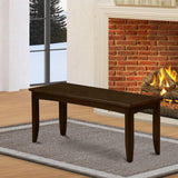 East West Furniture PFB-Cap-W Parfait Dining Table Bench with Wooden Seat, 52x15x17 Inch, Cappuccino East West Furniture