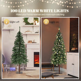 VINGLI 5ft Pre-lit Artificial Christmas Tree with Warm White LED Light, Slim Xmas Tree with 230 Realistic Branch Tips for Home, Office, Party Decoration Indoor Outdoor VINGLI