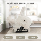 Lexicon Power Lift Recliner Chair for Elderly with Remote Control, Gentle Lift Motion, Side Pocket Armrest, Corduroy Upholstered Electric Recliner for Living Room/Bedroom, Easy Assembly, Beige Lexicon