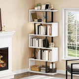 YITAHOME Tall Bookshelf Modern Book Shelf 6 Tier Bookcase, Open Display Storage Rack Shelves for Living Room/Bedroom/Home/Office/Kitchen, White YITAHOME