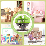 Tree Kids Bookshelf Toddler Bookcase 4-Tier Baby Book Rack Children Toy Storage Organizer Wood Display Shelf for Nursery Playroom Bedroom Classroom School Homeschooling Boy Girl’s Gift (green tree) HedoAjim