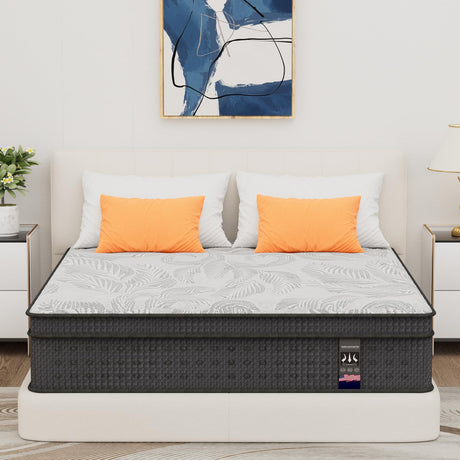 Yuewanshun Queen Mattress, 14 Inch Hybrid Queen Size Mattress in a Box with Gel Memory Foam, Medium Firm, Edge Support, Motion Isolation and CertiPUR-US, 60"*80"*14" Yuewanshun