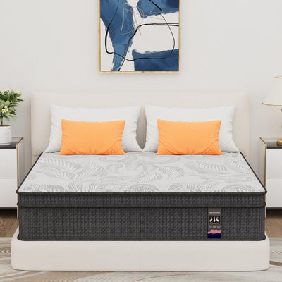 Yuewanshun Queen Mattress, 14 Inch Hybrid Queen Size Mattress in a Box with Gel Memory Foam, Medium Firm, Edge Support, Motion Isolation and CertiPUR-US, 60"*80"*14"