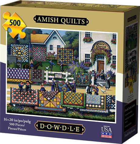 Dowdle Folk Art Jigsaw Puzzle - Amish Quilt 500 Pc Dowdle Folk Art