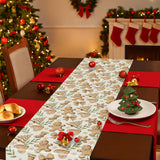 Gingerbread Man Table Runner Country Christmas Gingerbread House Table Runners Seasonal Kitchen Dining Table Decoration for Winter Farmhouse Home Party Banquet Decor 13x72 Inch GPGHE