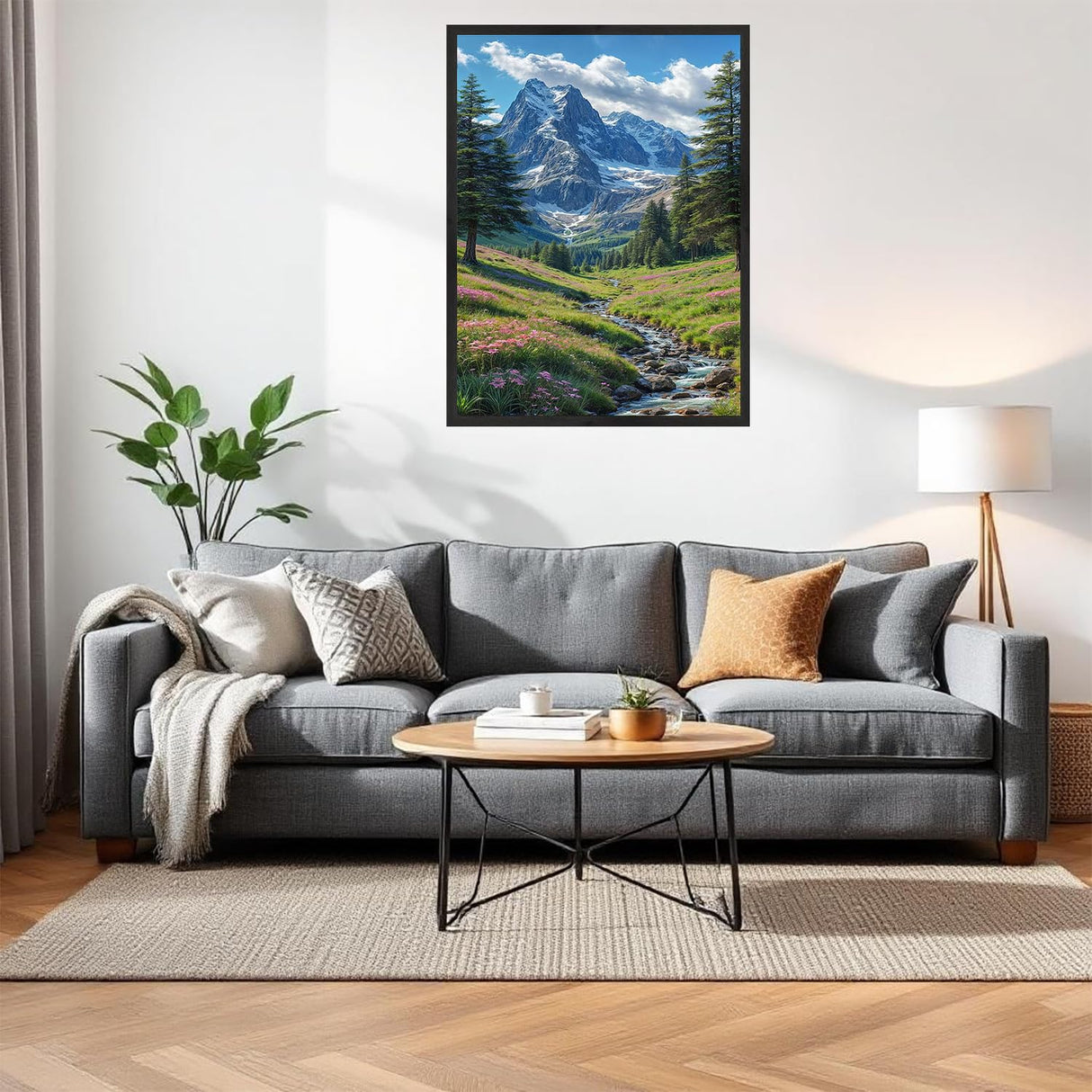 NWQZBYHT Landscape 5D Diamond Painting Kits for Adults,Mountain Diamond Art Kits for Adults,DIY Round Full Drill Gem Art Kits for Beginner,Diamond Dots Picture Crafts Home Wall Decor 12x16 Inch NWQZBYHT