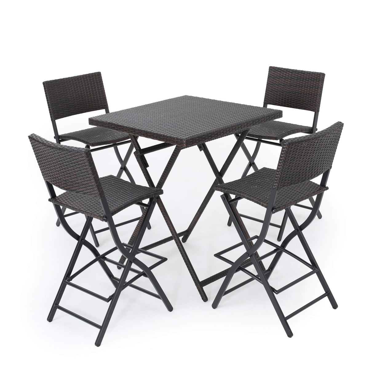 Christopher Knight Home Margarita Outdoor Wicker Bar Set, 5-Pcs Set, Multibrown Christopher Knight Home