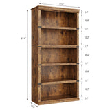 IDEALHOUSE 5 Tier Bookcase, Farmhouse Book Shelf with Storage, 71" Tall Book Case Wooden 5 Shelf Bookcase for Home Office, Living Room, Bed Room (Vintage, 67.4" H x 31.5" W x 12.8" D) IDEALHOUSE