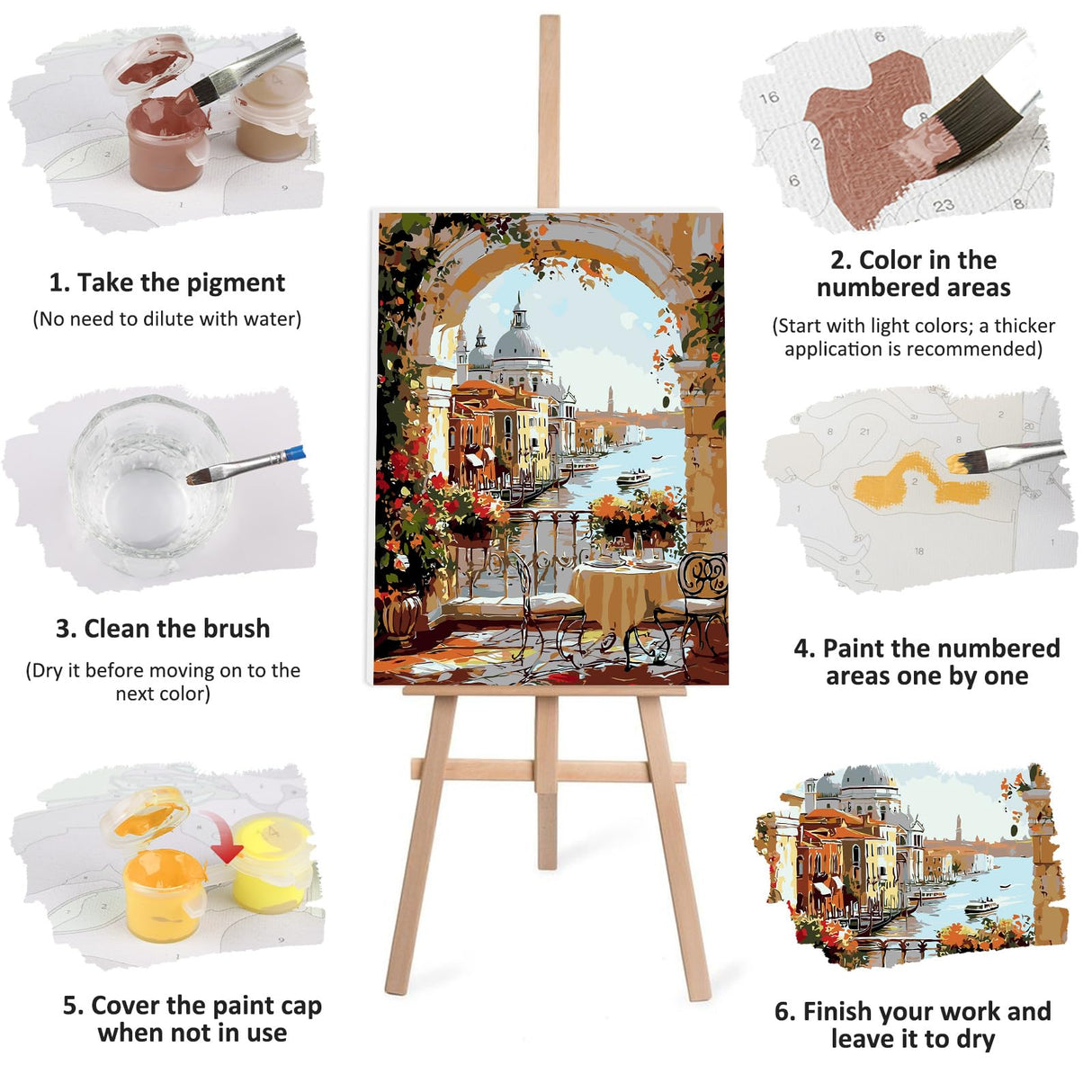 Lxmsja Romantic View Paint by Numbers Kit for Adults, Acrylic Flowers Arch Paint by Numbers for Adults Beginner, DIY Craft Supplies Oil Painting Kits for Home Wall Decor 12x16 inch (Framed) Lxmsja