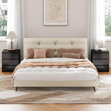 FOTOSOK Black Nightstand with 3 Drawers, Black Bedside Table Night Stand for Bedroom with Cut-Out Handle, Sofa Side Table 3 Drawer Nightstand for Bedroom, 17.7W*15D*21.7H FOTOSOK