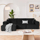 108” Modular Sectional Sofa, Cloud Sectional Couch with Deep Seat, Modern Modular L-Shape Sofa Couch with Chaise,Upholstered Couches for Living Room Bedroom (Black, Left Facing Chaise) Weture