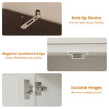 ModernMate Armoire Wardrobe Closet, 71 Inches Tall Wooden Modern Bedroom Armoires with 3 Doors and 2 Drawers, Freestanding Wardrobe Combination Clothing Cabinet with Hanging Rod, White ModernMate