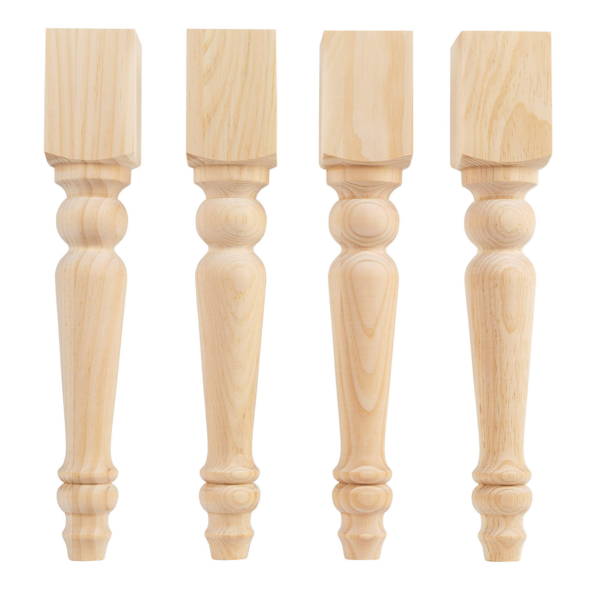 CAROLINA LEG CO. Knotty Pine Chunky Cottage Bench Legs - Made in USA - Replacement Coffee Table Legs - Set of 4 - Dimensions: 2.75" x 16" CAROLINA LEG CO.