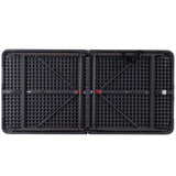 Flash Furniture Mills 4-Foot Height Adjustable Bi-Fold Dark Gray Plastic Folding Table with Carrying Handle Flash Furniture