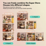 ROBOTIME DIY Miniature House Kit Mini Dollhouse with Accessories Building Toy Set Tiny Room Making Kit with LED Light Hobby Unique Gifts (Cozy Living Lounge) ROBOTIME