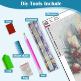 Christmas Candle Holly Ball Diamond Art Kits for Adults, 5D Diamond Painting Kits for Adults Beginners, DIY Full Round Drill Diamond Dot Painting Gem Art Kits for Adult, Home Wall Decor 13.8x13.8 Inch VCLKDIY