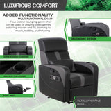 X Rocker Gamma Recliner Gaming Chair, 2.1 Bluetooth Audio System, Headrest Mounted Speakers, Built-in Footrest and Cupholder, 718001, 34.84" x 39.37" x 30.31", Black X Rocker