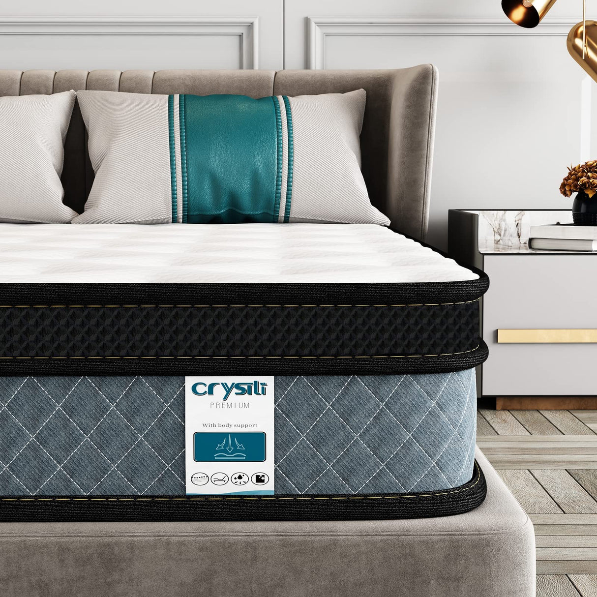 Crystli Full Mattress, 10 Inch Memory Foam Mattress with Innerspring Hybrid Full Size Mattress in a Box Pressure Relief & Supportive Double Mattress 100-Night Trial 10-Year Support Crystli