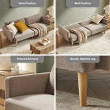 mopio Futon Sofa Bed, Couch, Small Sofa, Sleeper Sofa, Loveseat, Mid Century Modern Futon Couch, Sofa Cama, Couches for Living Room (Mocha Brown Premium Velvet) mopio