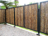 Backyard X-Scapes Natural Bamboo Fencing Garden Screen Rolled Fence Panel Black 4 ft H x 8 ft L Backyard X-Scapes