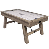 American Legend Brookdale Air-Powered Hockey Table with Rustic Wood Grain Finish, Angled Legs and Turnbuckle Accents Brown, 75.31"L x 38.98"W x 8.5"H American Legend