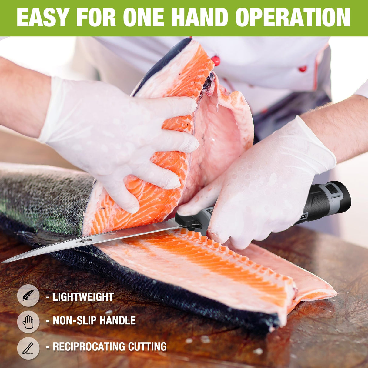 WORKPRO 12V Cordless Electric Fillet Knife with 8'' and 10'' Razor-Sharp Blades, Cordless Fillet Knife with Non-slip Grip Handle and Safety Lock, 2 Rechargeable Battery Packs, 1 Quick Battery Charger, and 1 Storage Carry Case for Fishing, Filleting, Outdo WORKPRO