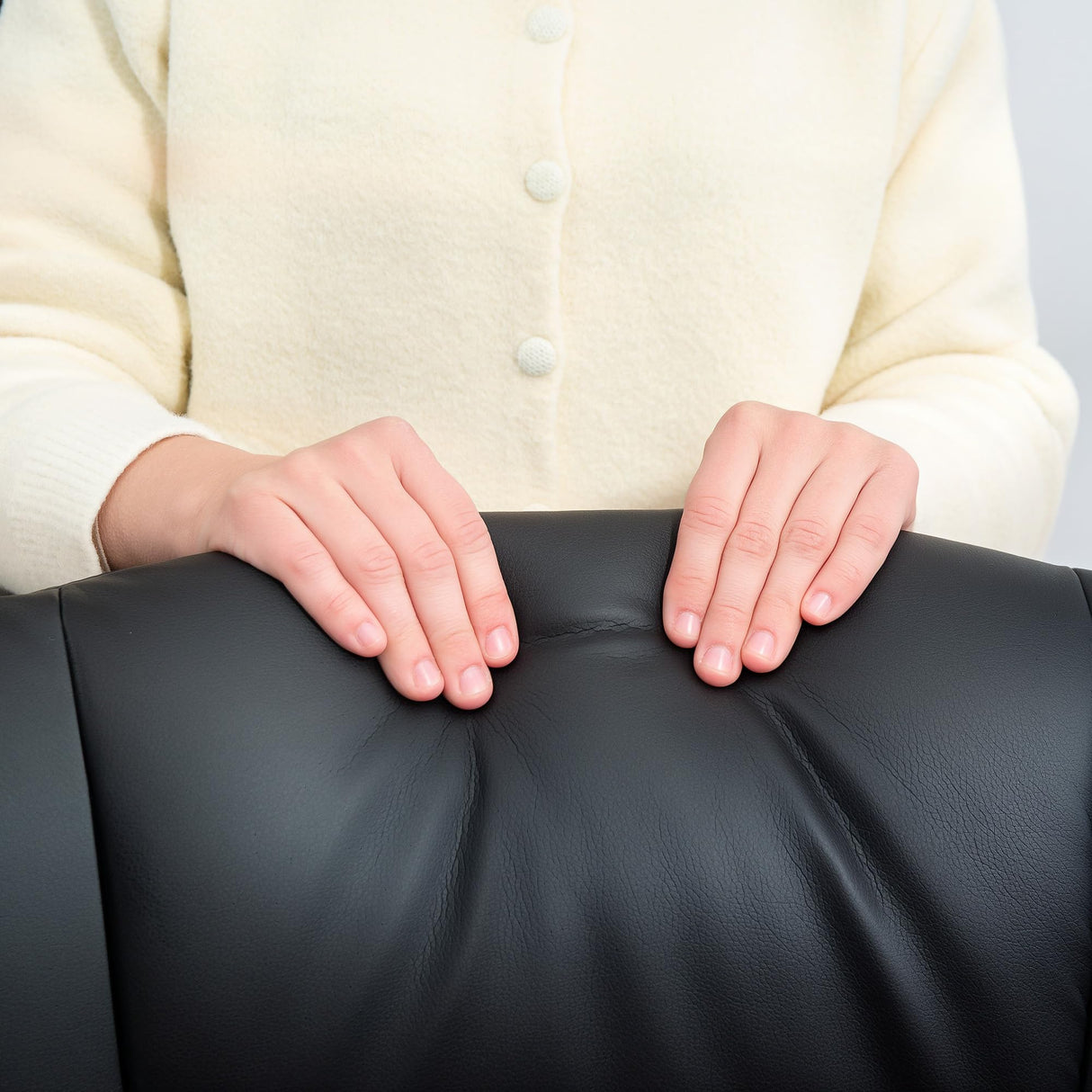 HOMCOM Swivel Recliner Chair with Ottoman, PU Leather Recliner with Adjustable Backrest, Footrest, Wood Base, Upholstered Reclining Chair for Living Room, Bedroom, Office, Black HOMCOM