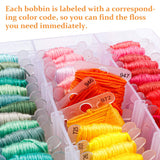 Inscraft 403 Pack Embroidery Floss Set, 250 Colors Cross Stitch Friendship Bracelet Thread with 153 Pcs Cross Stitch Tool, 4-Tier Transparent Box for Storage INSCRAFT