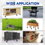 RRQ 8 Inch Caster Wheels, Pneumatic Swivel Caster Wheels with Zinc Top Plate 360 Degree Rotation for Cart, Dolly, Trolley, Workbench and Wagon, Black Rubber Wheels, 590 Lbs Total Capacity (2 Pack) RRQ