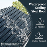 SUNLEI 12'x15'x8.5' Metal Carport, Heavy Duty Metal Carport Canopy with Galvanized Steel Roof and Frame, Permanent Garage for Pickup, Bass Boat, Trucks, Car and Tractors SUNLEI