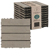 IDZO Wood Plastic Composite Deck Tiles Set of 10, Sustainable FSC Composite Decking Resist Rust, Water, Weather, Easy to DIY & Maintain, Ideal for Patios, Balconies, Rooftops, Decks - Grey IDZO