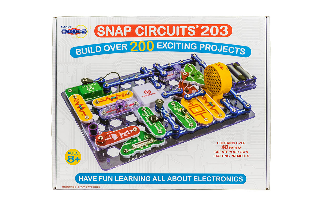 Snap Circuits 203 Electronics Exploration Kit | Over 200 STEM Projects | Full Color Project Manual | 42 Snap Modules | Unlimited Fun Snap Circuits