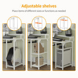 CubiCubi Computer Desk with Keyboard Tray, 47 Inch Office Desk with Monitor Stand and Storage Shelves, Music Studio Desk, Work Table Gaming Desk, White CubiCubi