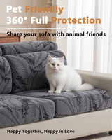 Cgeluy Sofa Cover Washable Sectional Couch Covers Sofa Slipcovers for 3 Cushion Couch Pet Friendly L Shaped Couch Protector Leaf Printed Covers for Dogs Kids Cgeluy