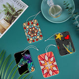 Allazone 120 PCS Sublimation Air Freshener Sheet Set 60 PCS Rectangle Car Scented Hanging Sheets Felt Air Freshener with Rope, Tassel, Wave Bead Chain for Car Home Use and Decor Allazone