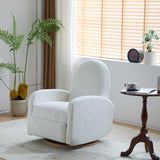 GDFStudio Swivel Glider Recliner Chair Nursery Rocker Recliner Chair with Boucle Upholstered High Back Single Seat Sofa Chair with Deep Seat Manual Nursing Reclining for Living Room, Beige GDFStudio
