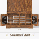 Itaar Hall Tree with Bench and Shoe Storage, 5-in-1 Entryway Bench with Coat Rack, 10 Shoe Cubbies & 9 Coat Hooks, Barn Door & Adjustable Shelf (Rustic Brown) Itaar