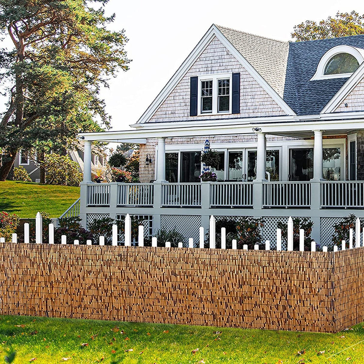 Natural Bamboo Fencing for Garden, Reed Fence,Decorative Rolled Willow Border Screen, Hand-Woven,Sun Shade,Waterproof,for Balcony,Patio,Garden (Size : 90x200CM(35x79in)) Bcofo