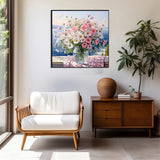 Zythron Flowers Diamond Art Kits for Adults, Flower Diamond Painting Kits for Beginners, Pink Daisy vase DIY 5D Gem Art,Diamond Art for Adults for Gift Home Decor 14x14 inch Zythron