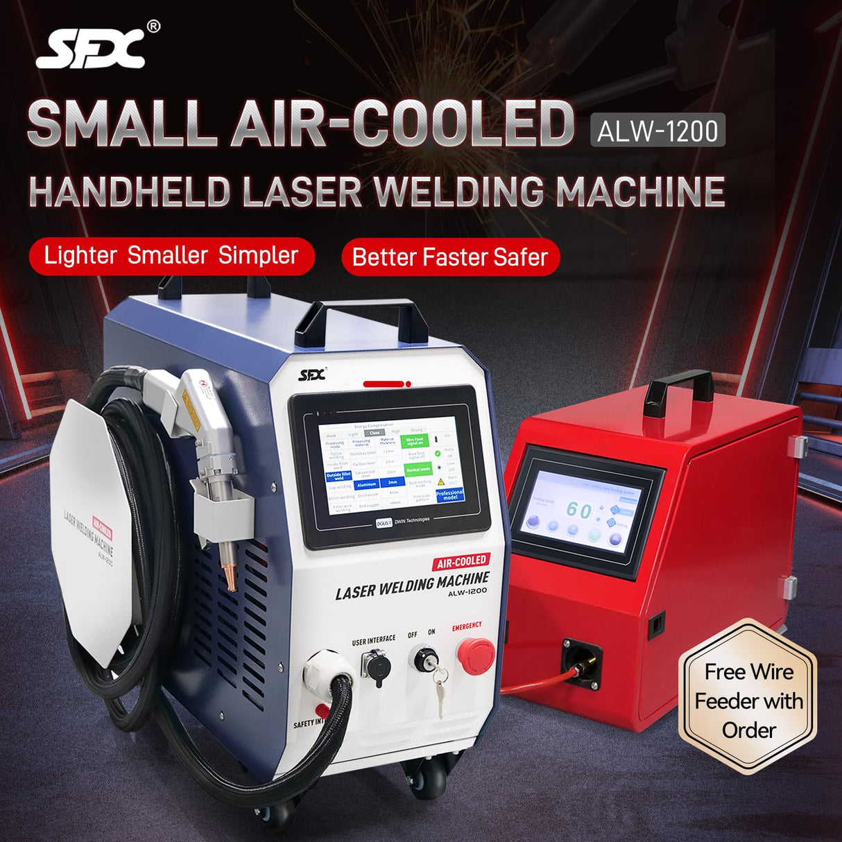 WTTTOOLS Laser Welding Machine 1200 W (0.874mW) 2-in-1 Air Cooled Laser Welder Portable Welder 220V Handheld Fiber Welder Gun Class 2 with Auto Wire Feeder for Metal Stainless Steel Aluminum Copper WTTTOOLS